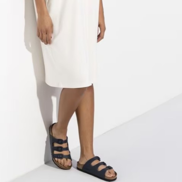 Birkenstock Florida Navy Blue Soft Footbed Oiled Leather Sz 40/ 9-9.5 Narrow Fit - Picture 3 of 15